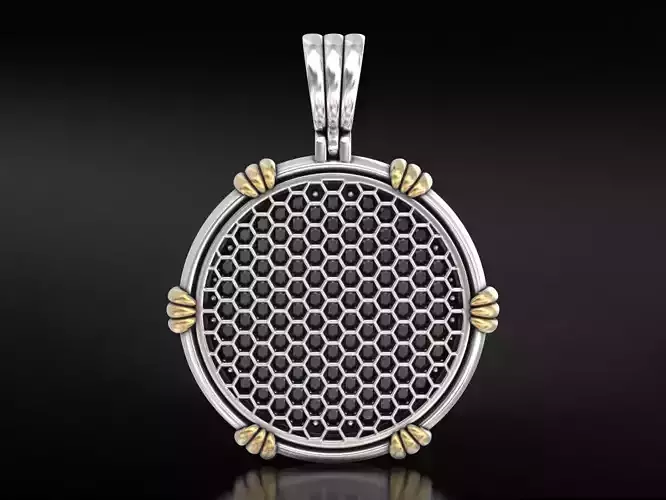 Stylish honeycomb pendant 662 3D print model
