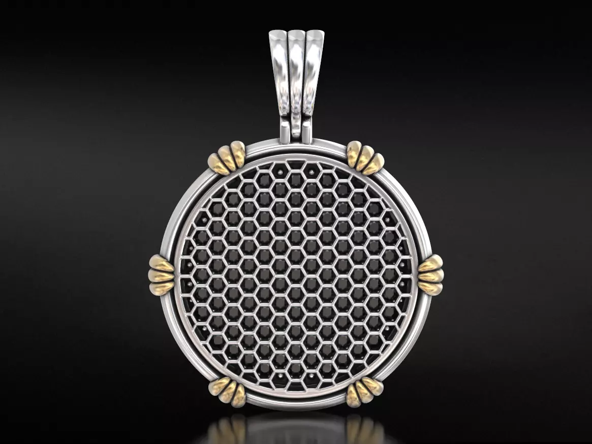 Stylish honeycomb pendant 662 3D print model