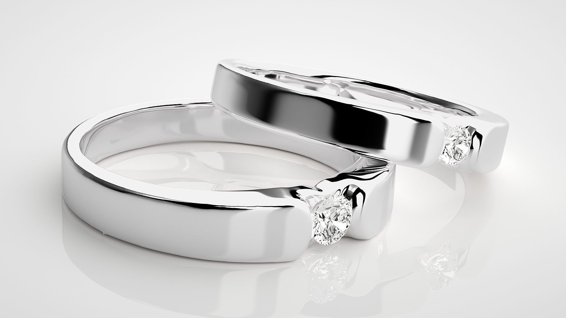 Couple Band Ring 3dm stl render detail 3D print model_6