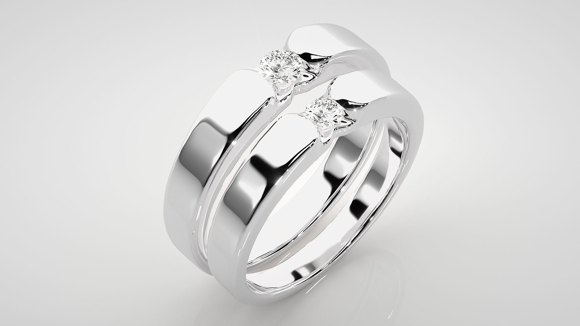Couple Band Ring 3dm stl render detail 3D print model_8