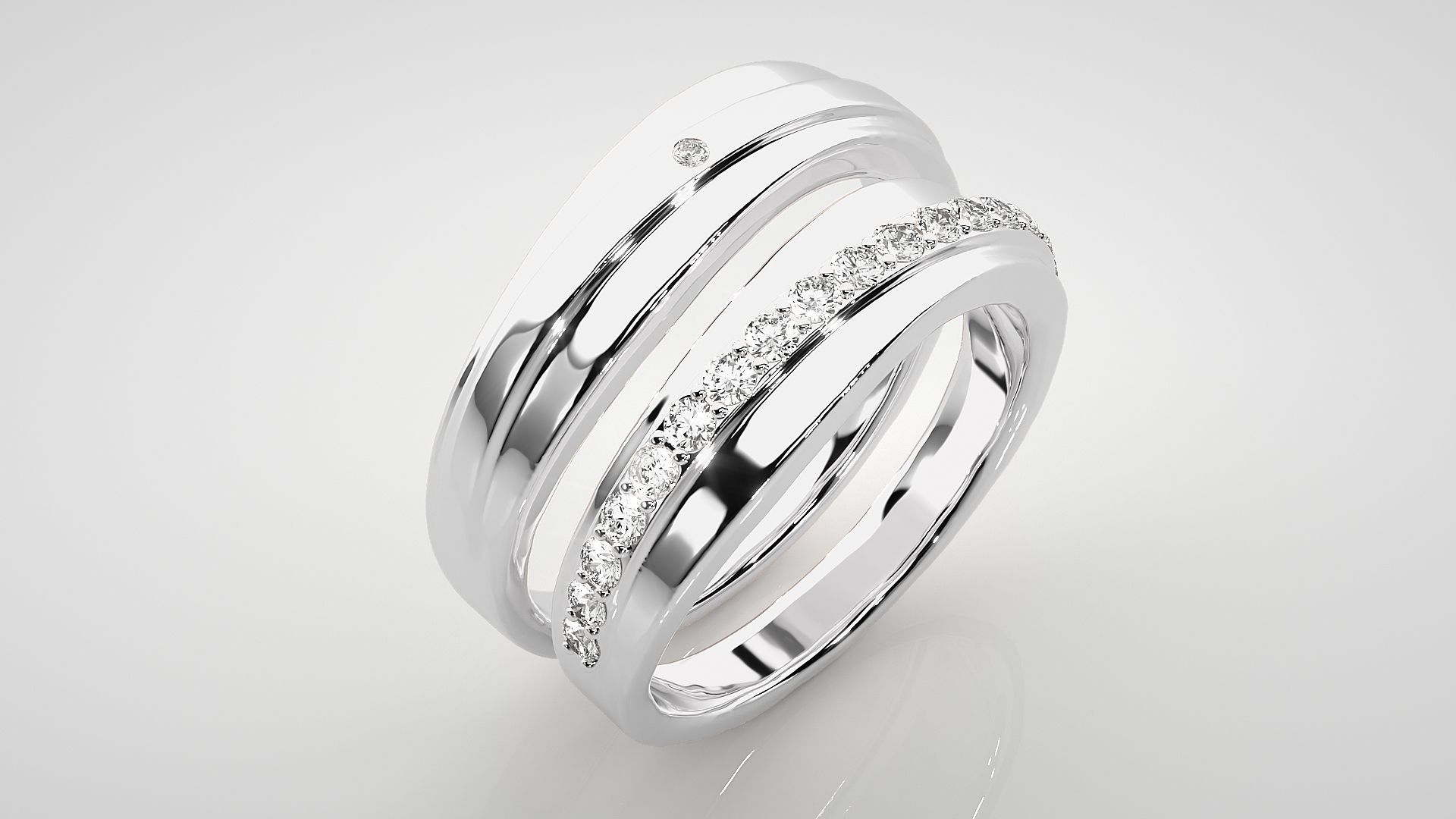 Couple Band Ring 3dm stl render detail 3D print model_8
