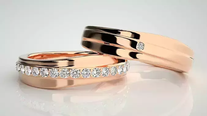 Couple Band Ring 3dm stl render detail 3D print model Couple Band Ring 3dm stl render detail 3D print model