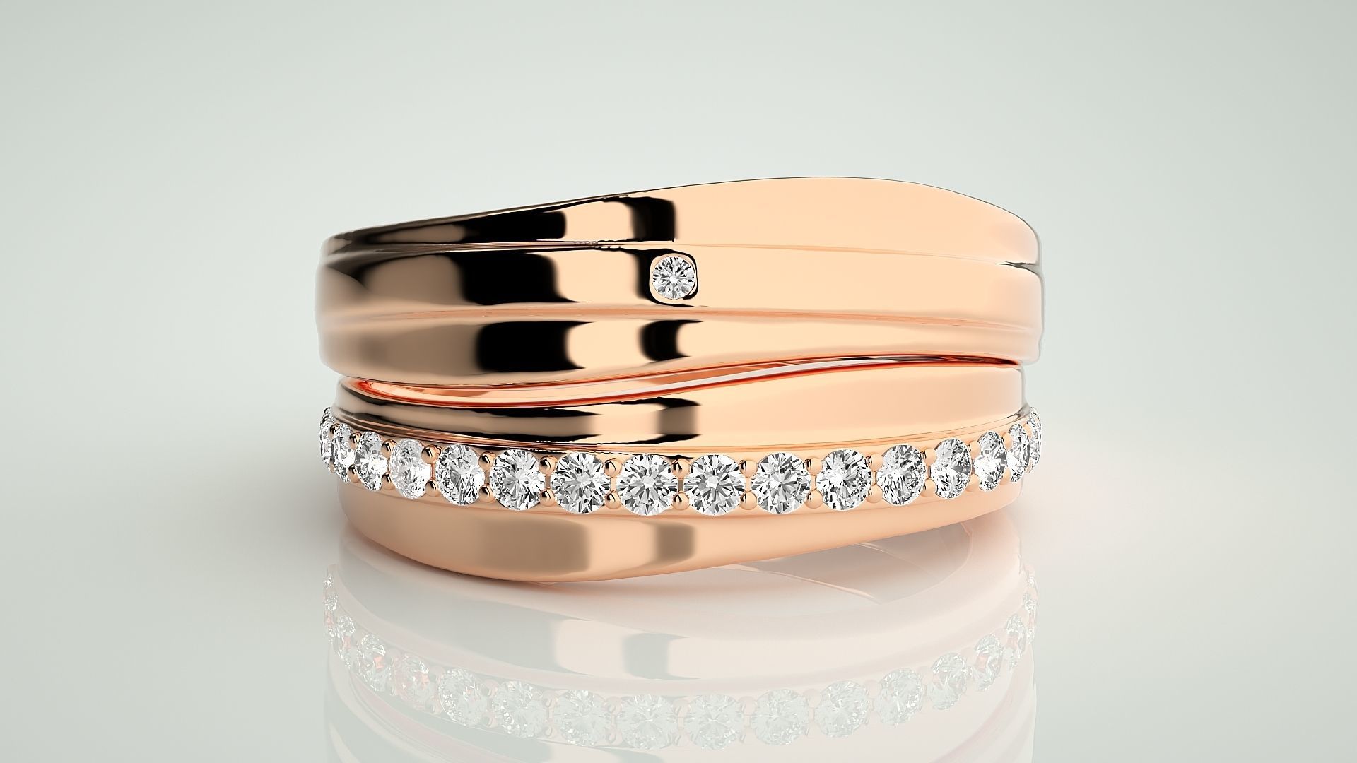 Couple Band Ring 3dm stl render detail 3D print model_2