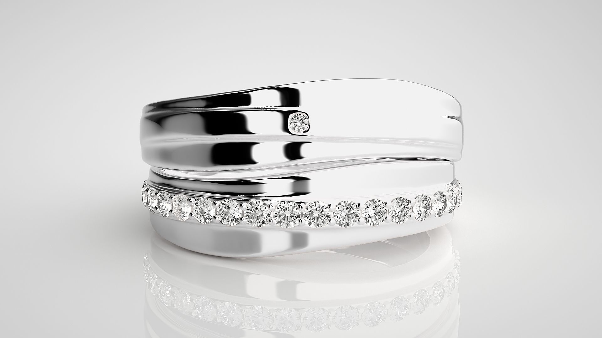 Couple Band Ring 3dm stl render detail 3D print model_7