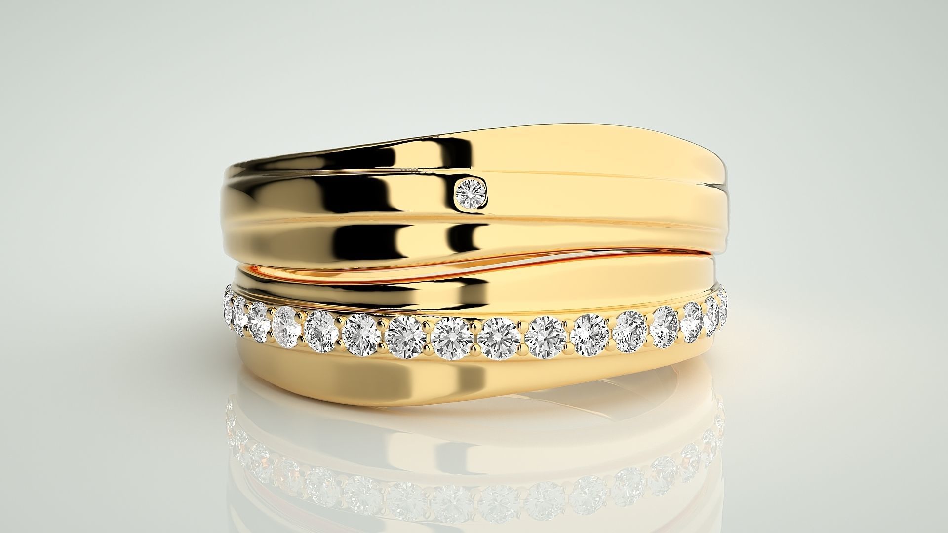 Couple Band Ring 3dm stl render detail 3D print model_11