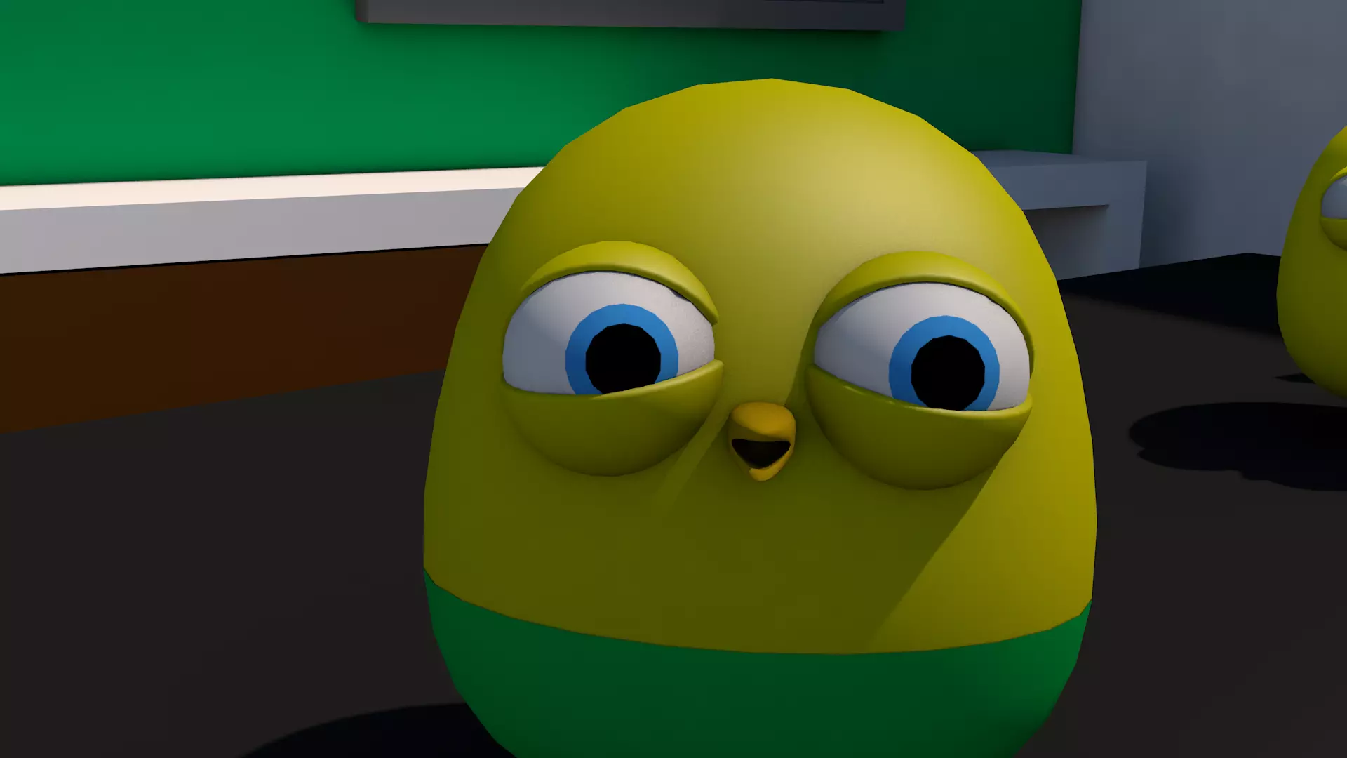 budgerigar two eggs with big eyes Low-poly 3D model_0