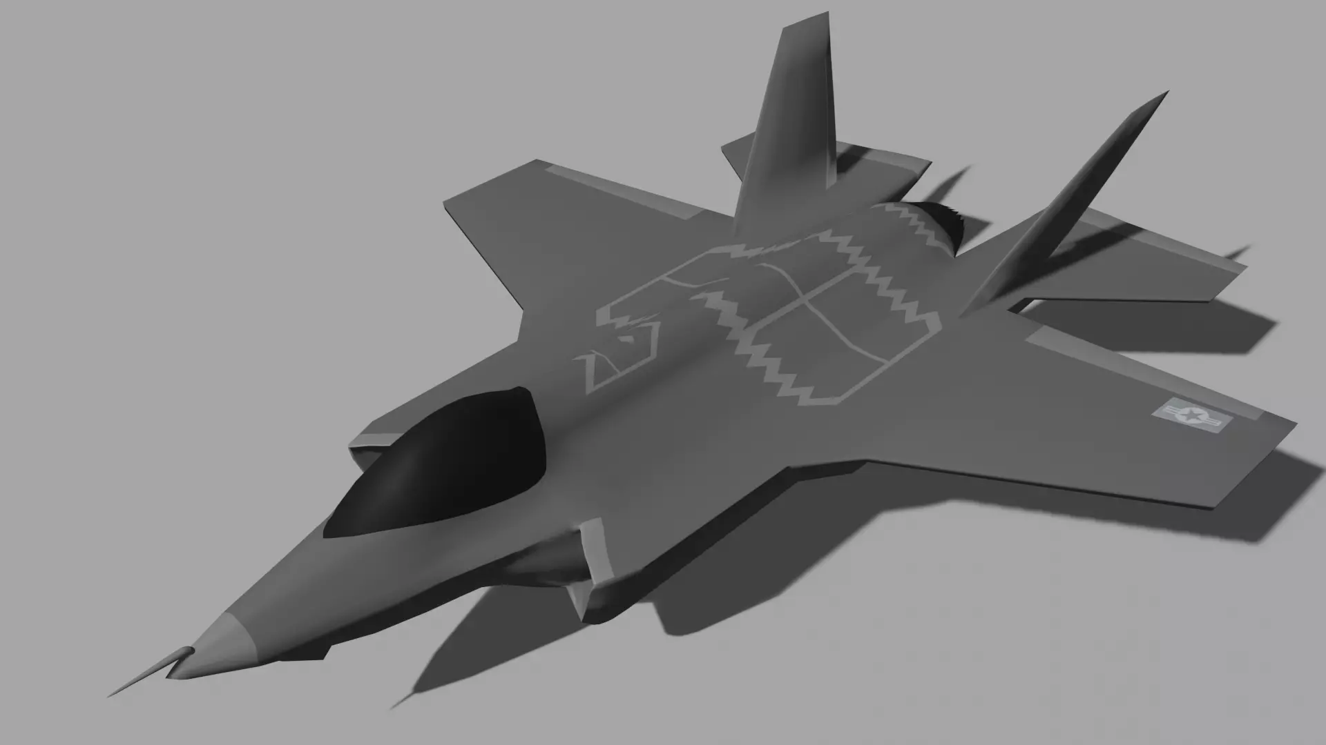 F35 Fighter Jet Low-poly 3D model_0