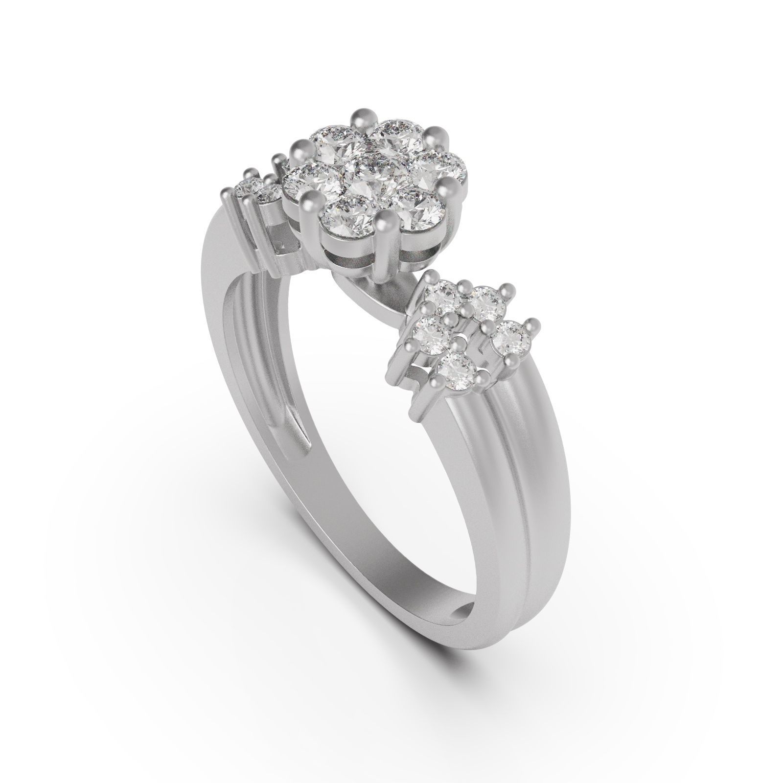 Diamond ring U-round 3D print model_6