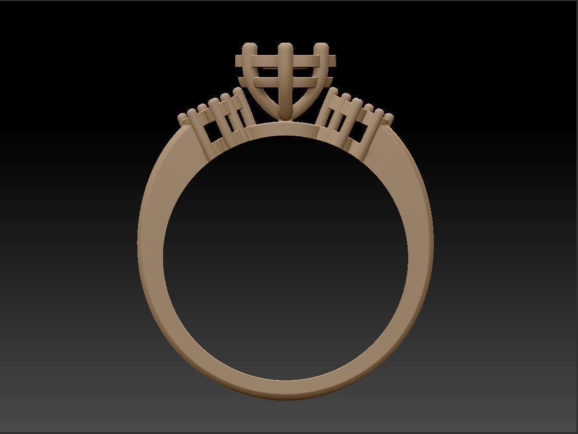 Diamond ring U-round 3D print model_10