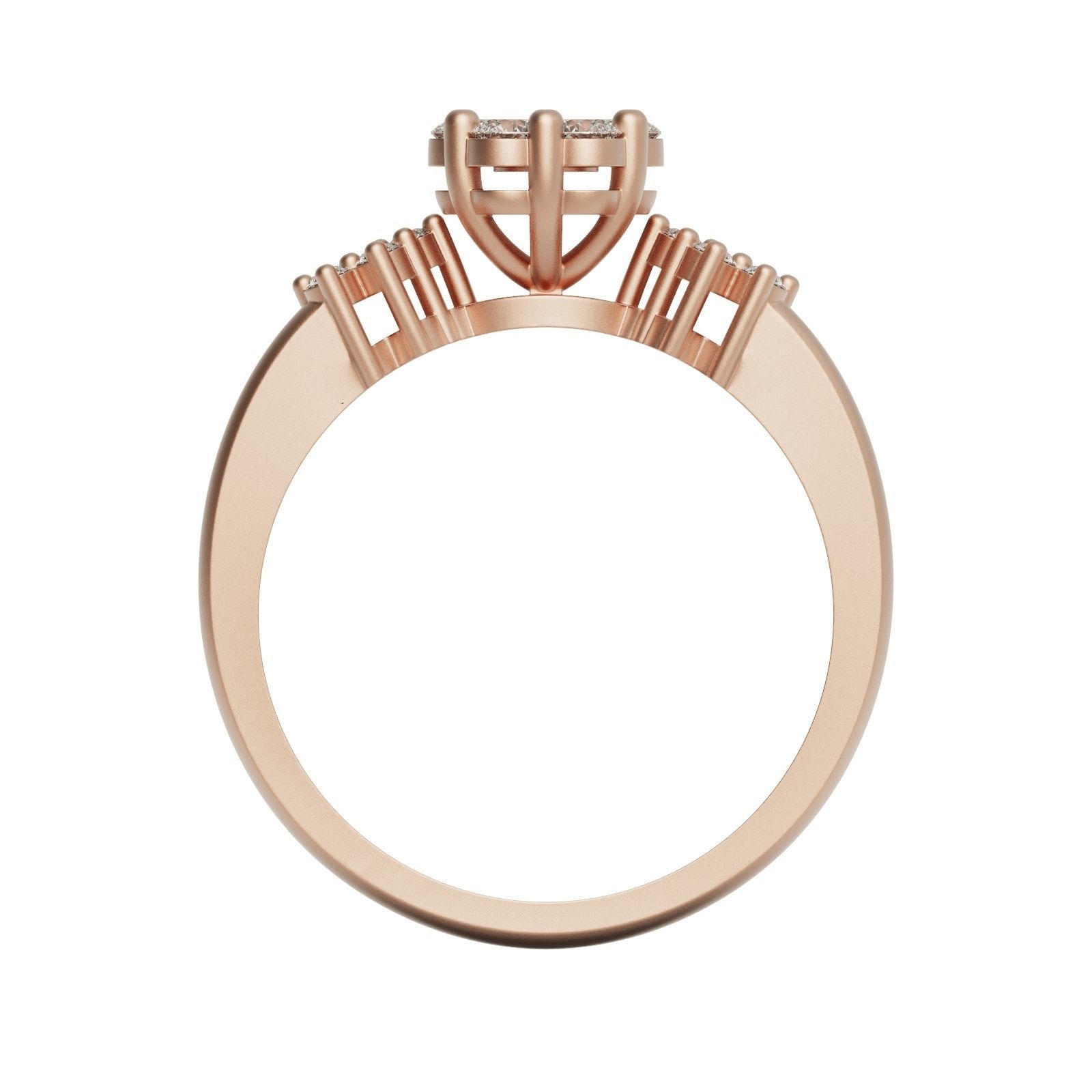 Diamond ring U-round 3D print model_3