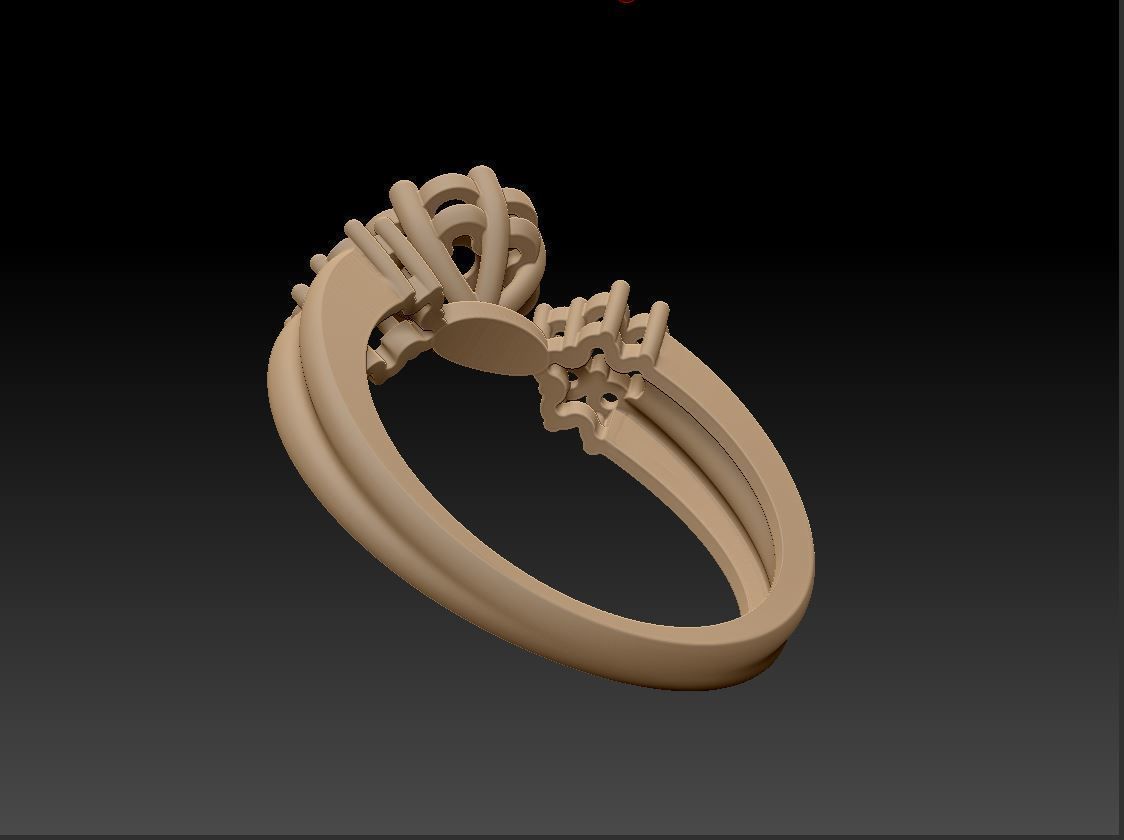 Diamond ring U-round 3D print model_14