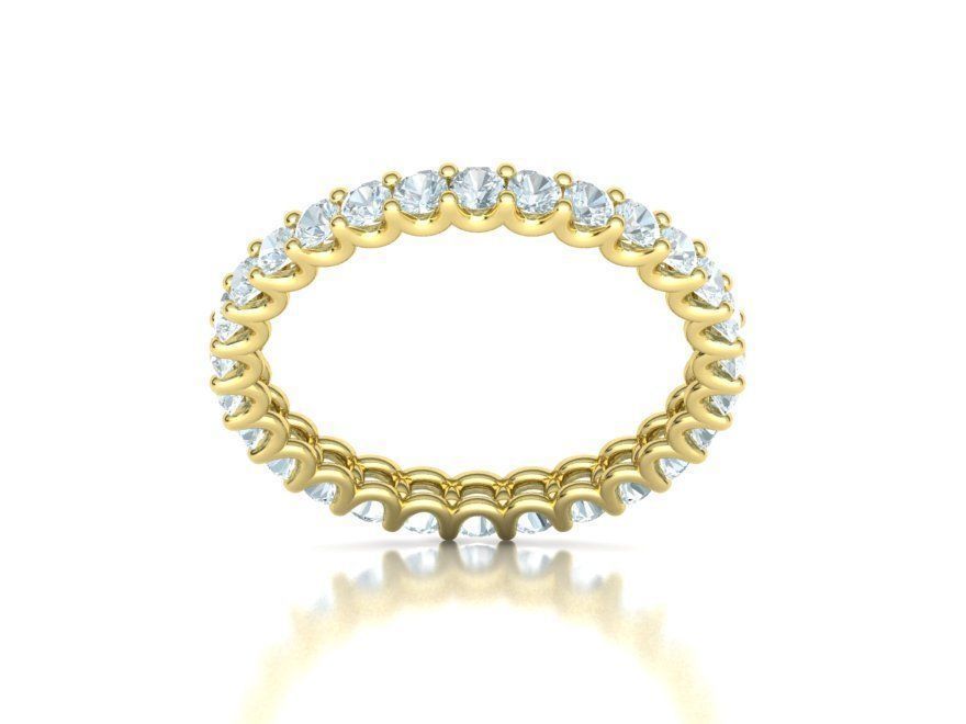 Diamond Eternity Ring Diamond U setting Ring 3dmodel 3D print model_8