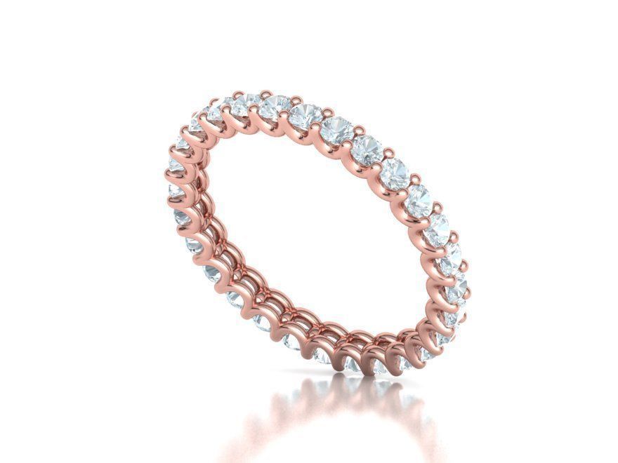 Diamond Eternity Ring Diamond U setting Ring 3dmodel 3D print model_12