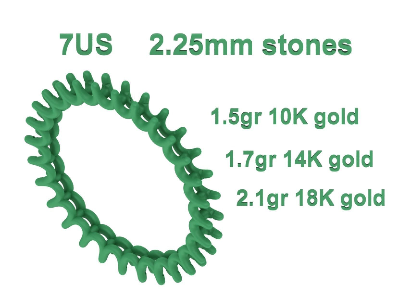 Diamond Eternity Ring Diamond U setting Ring 3dmodel 3D print model_26