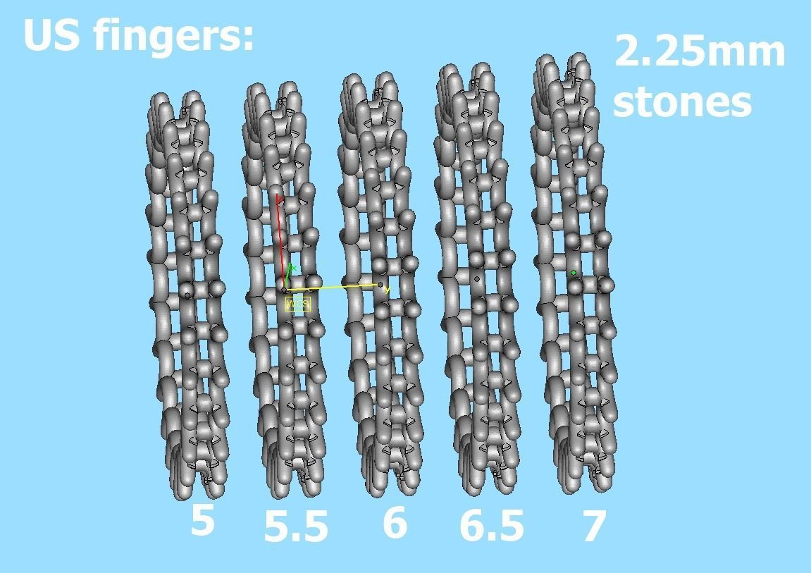 Diamond Eternity Ring Diamond U setting Ring 3dmodel 3D print model_32