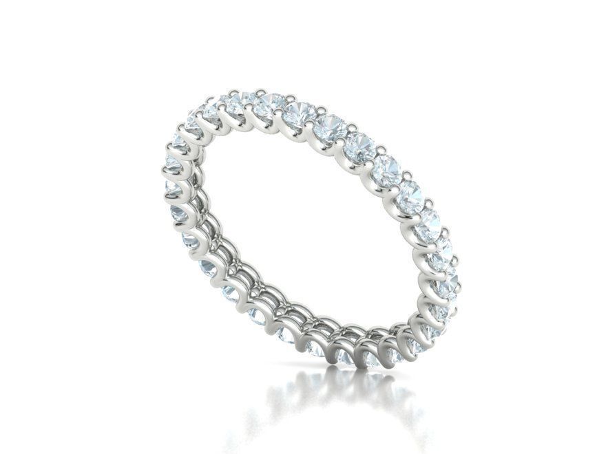 Diamond Eternity Ring Diamond U setting Ring 3dmodel 3D print model_13