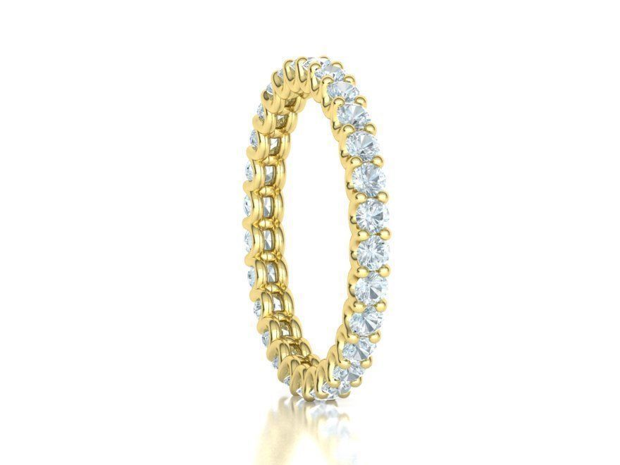 Diamond Eternity Ring Diamond U setting Ring 3dmodel 3D print model_11