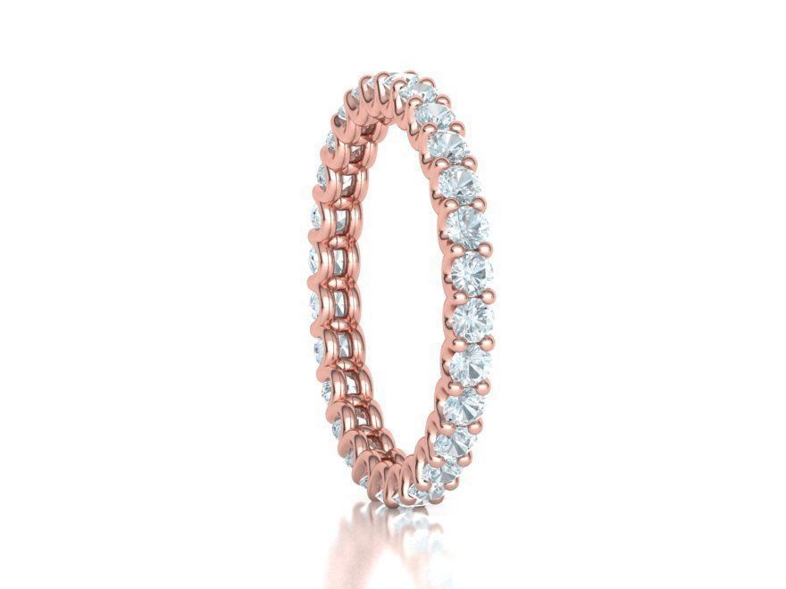 Diamond Eternity Ring Diamond U setting Ring 3dmodel 3D print model_9