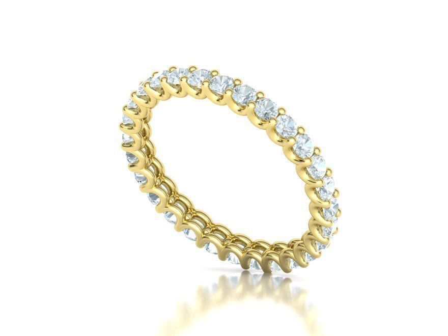 Diamond Eternity Ring Diamond U setting Ring 3dmodel 3D print model_14