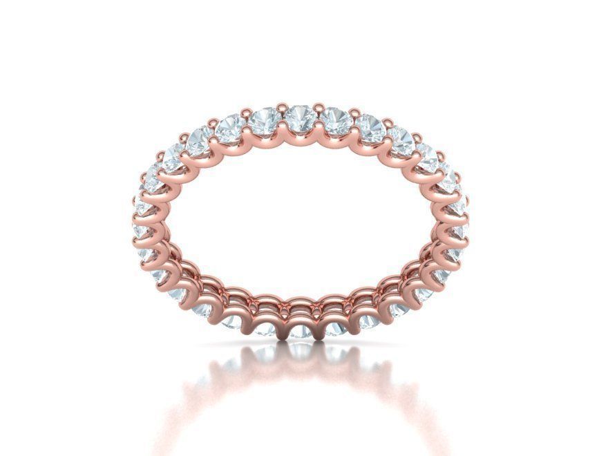 Diamond Eternity Ring Diamond U setting Ring 3dmodel 3D print model_6