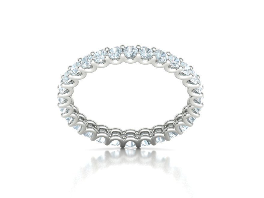 Diamond Eternity Ring Diamond U setting Ring 3dmodel 3D print model_7