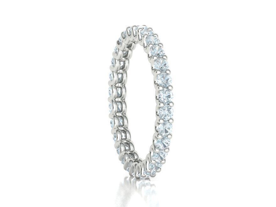 Diamond Eternity Ring Diamond U setting Ring 3dmodel 3D print model_10