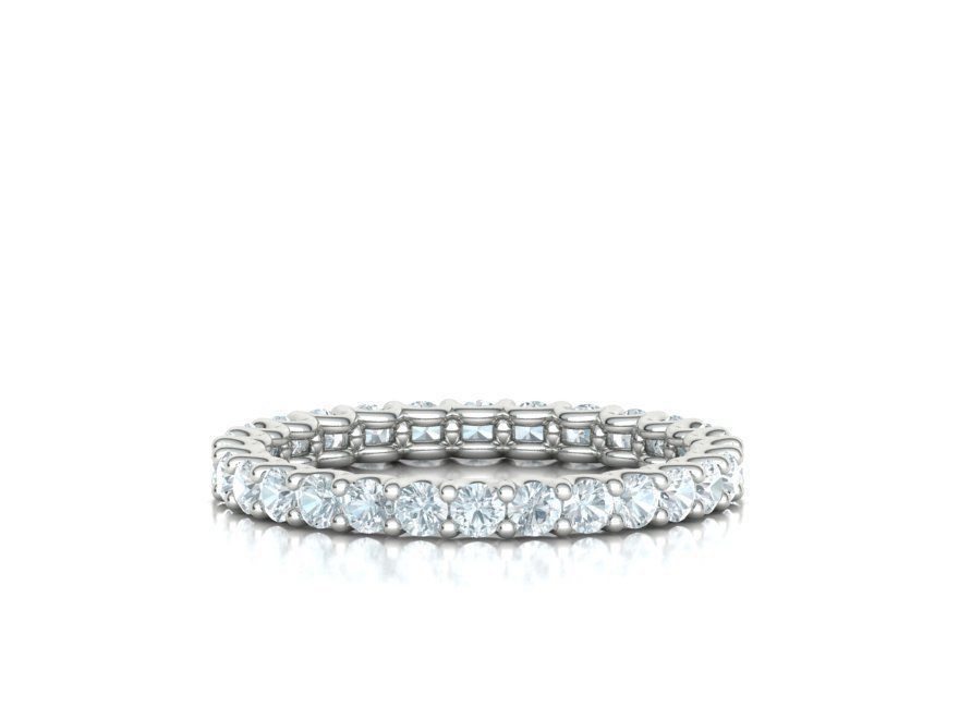 Diamond Eternity Ring Diamond U setting Ring 3dmodel 3D print model_4
