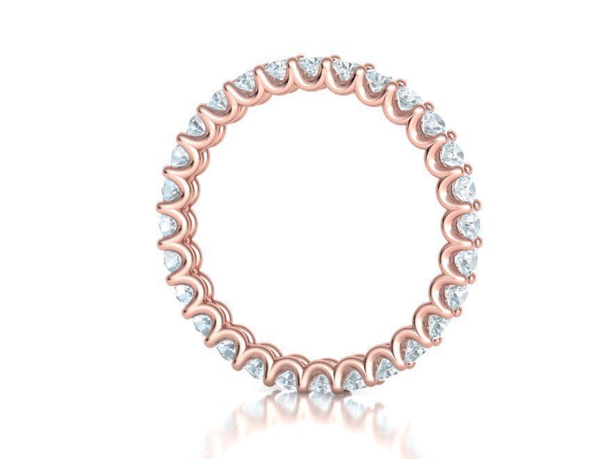 Diamond Eternity Ring Diamond U setting Ring 3dmodel 3D print model_15