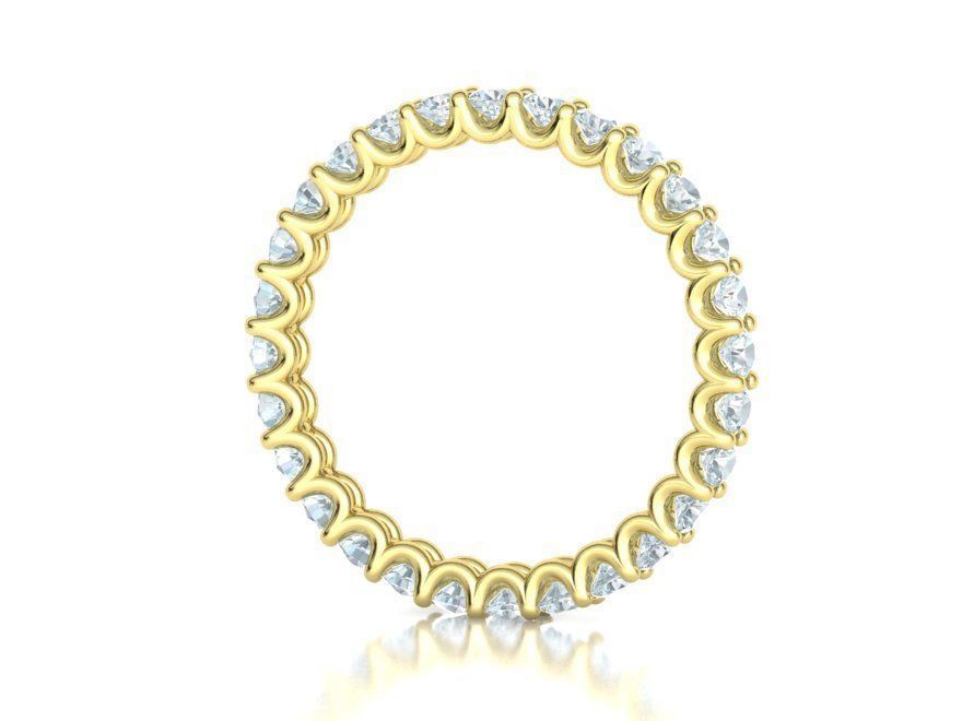 Diamond Eternity Ring Diamond U setting Ring 3dmodel 3D print model_17