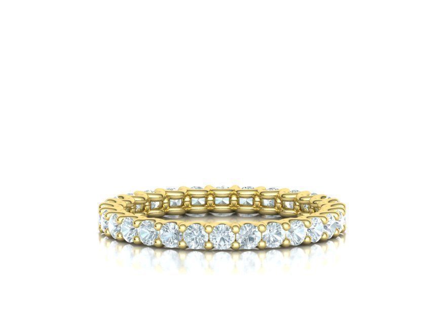 Diamond Eternity Ring Diamond U setting Ring 3dmodel 3D print model_5
