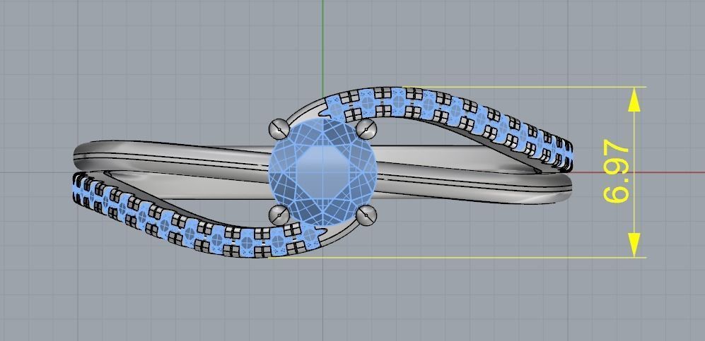 Soliter ring 1052 3D print model_4