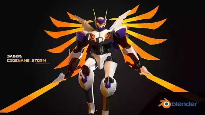 Saber Codename Storm Mobile Legends Bang bang Low-poly 3D model