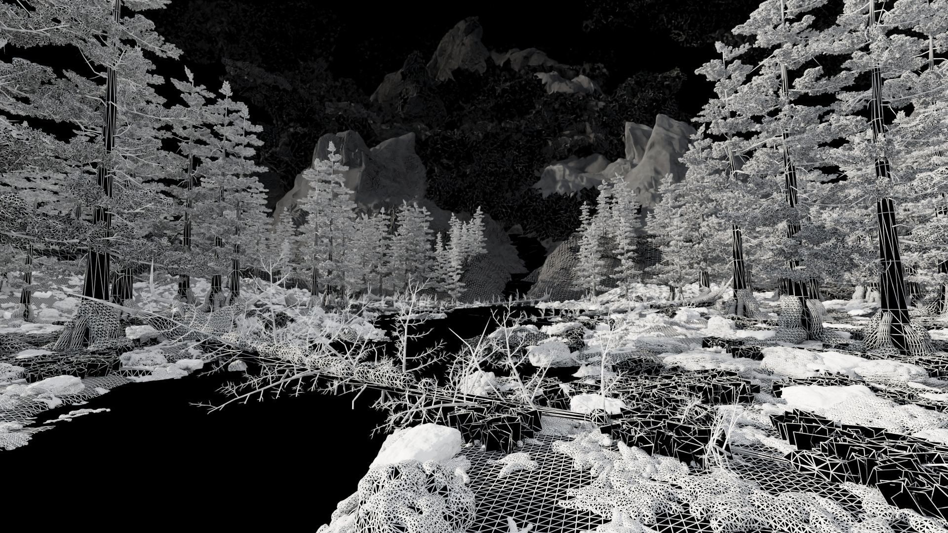 Snow Landscape 3D model_9