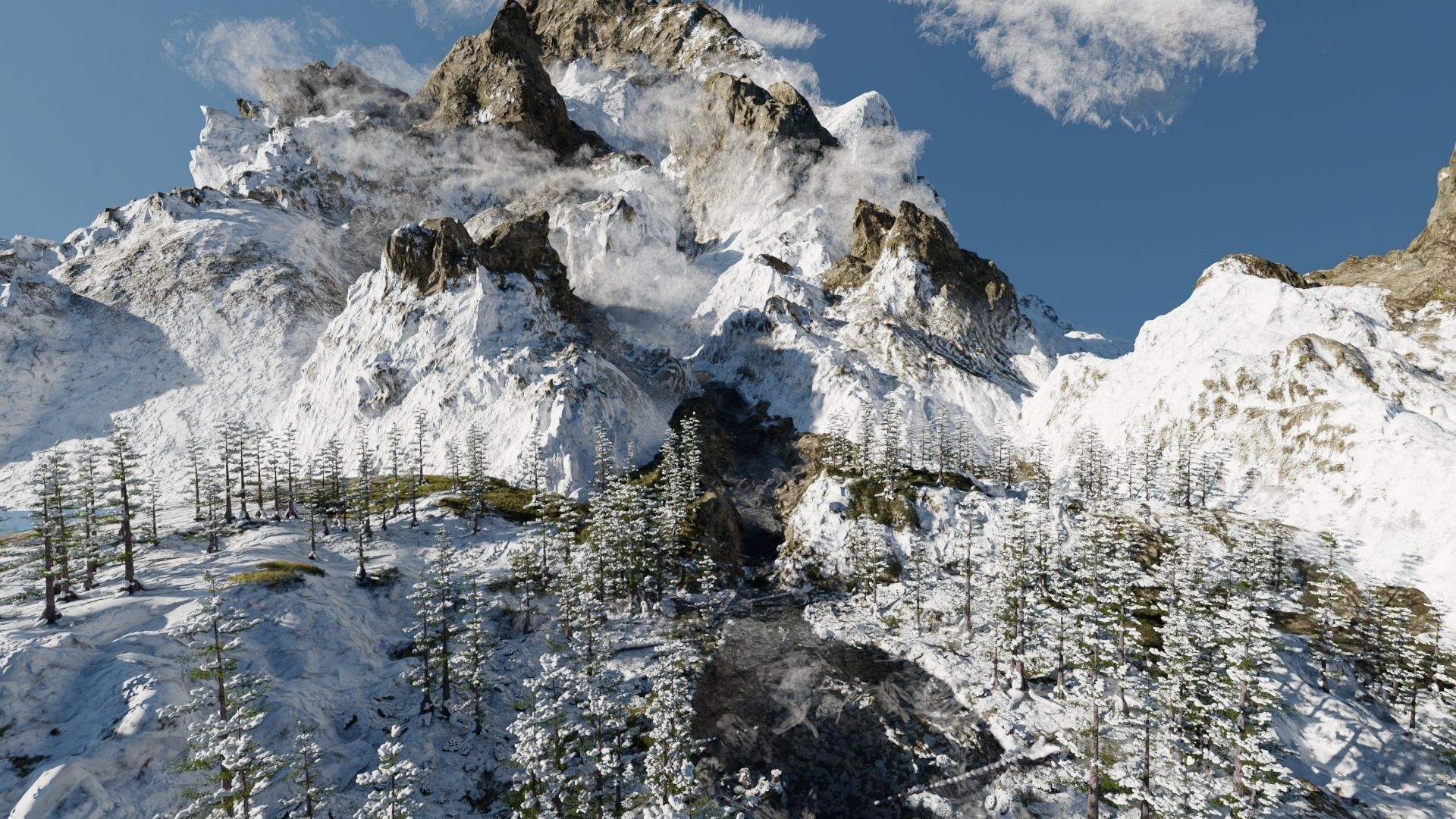 Snow Landscape 3D model_3