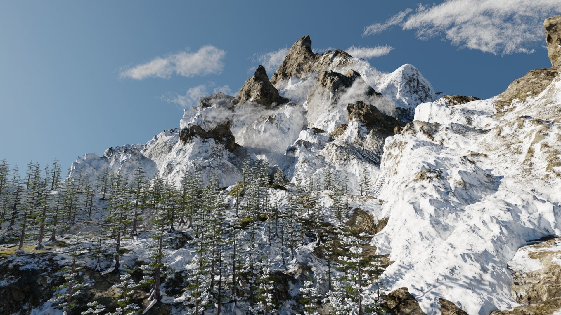 Snow Landscape 3D model_4