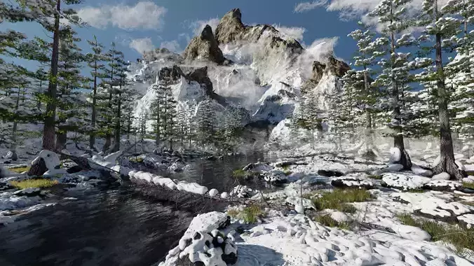 Snow Landscape 3D model