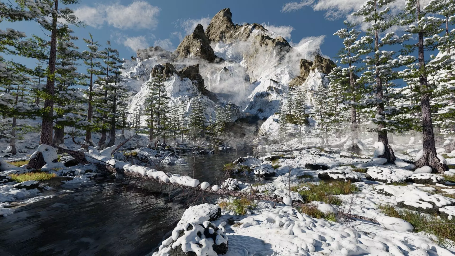 Snow Landscape 3D model_0