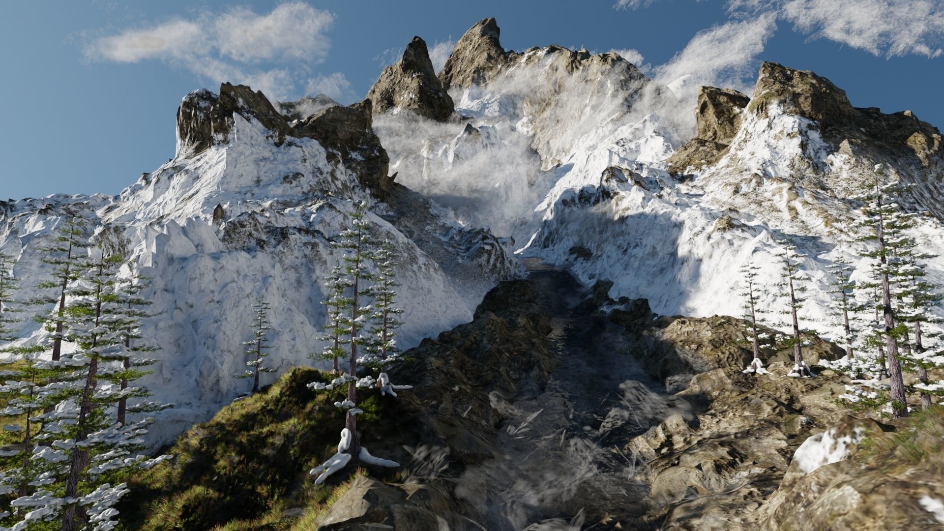 Snow Landscape 3D model_5