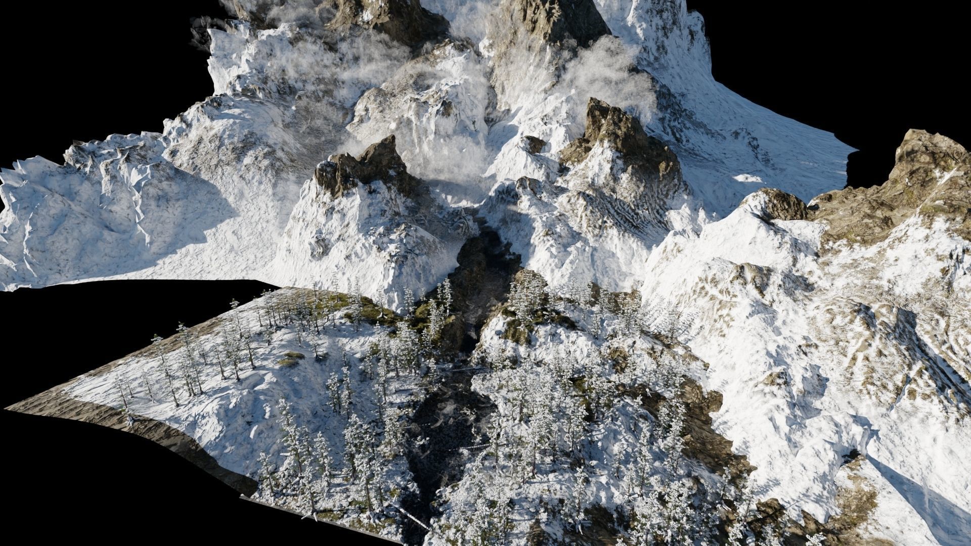 Snow Landscape 3D model_6