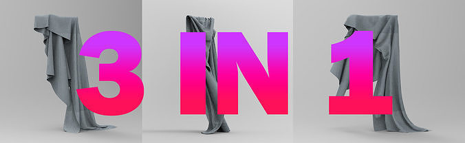 Clothing FBX 3 in 1set 10 Low-poly 3D model
