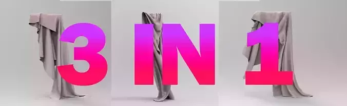 Clothing FBX 3 in 1set 11 Low-poly 3D model