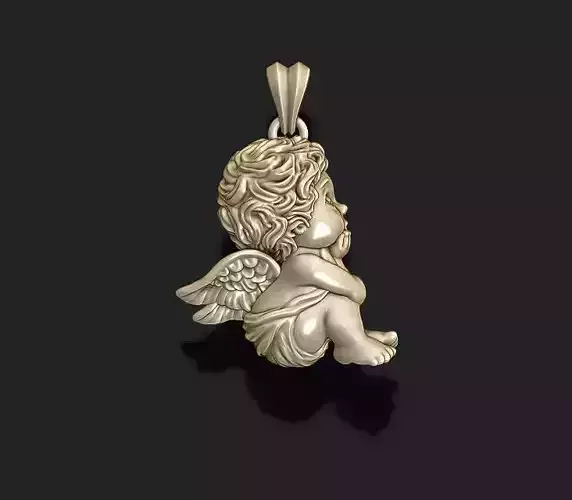 Dreaming baby angel pendant basrelief 3D print model