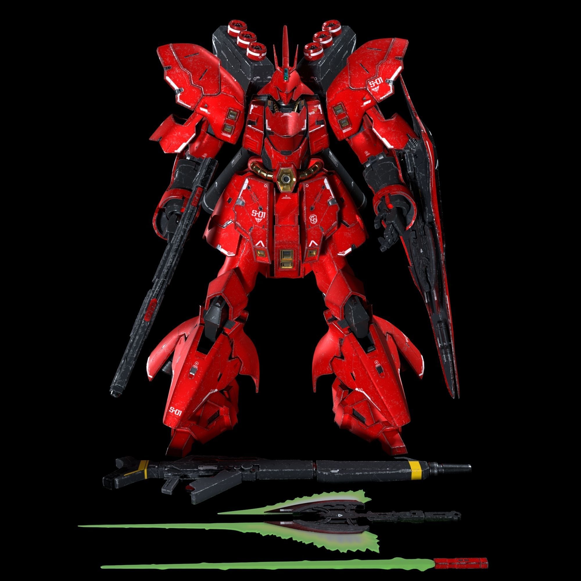 Sazabi MSN-04 3D model_1
