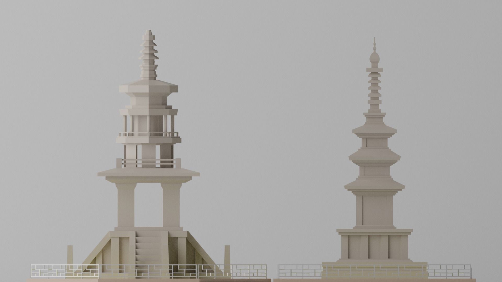 Gyeongju Bulguksa Stone Pagoda Dabotap Seokgatap Korea Low-poly 3D model_22