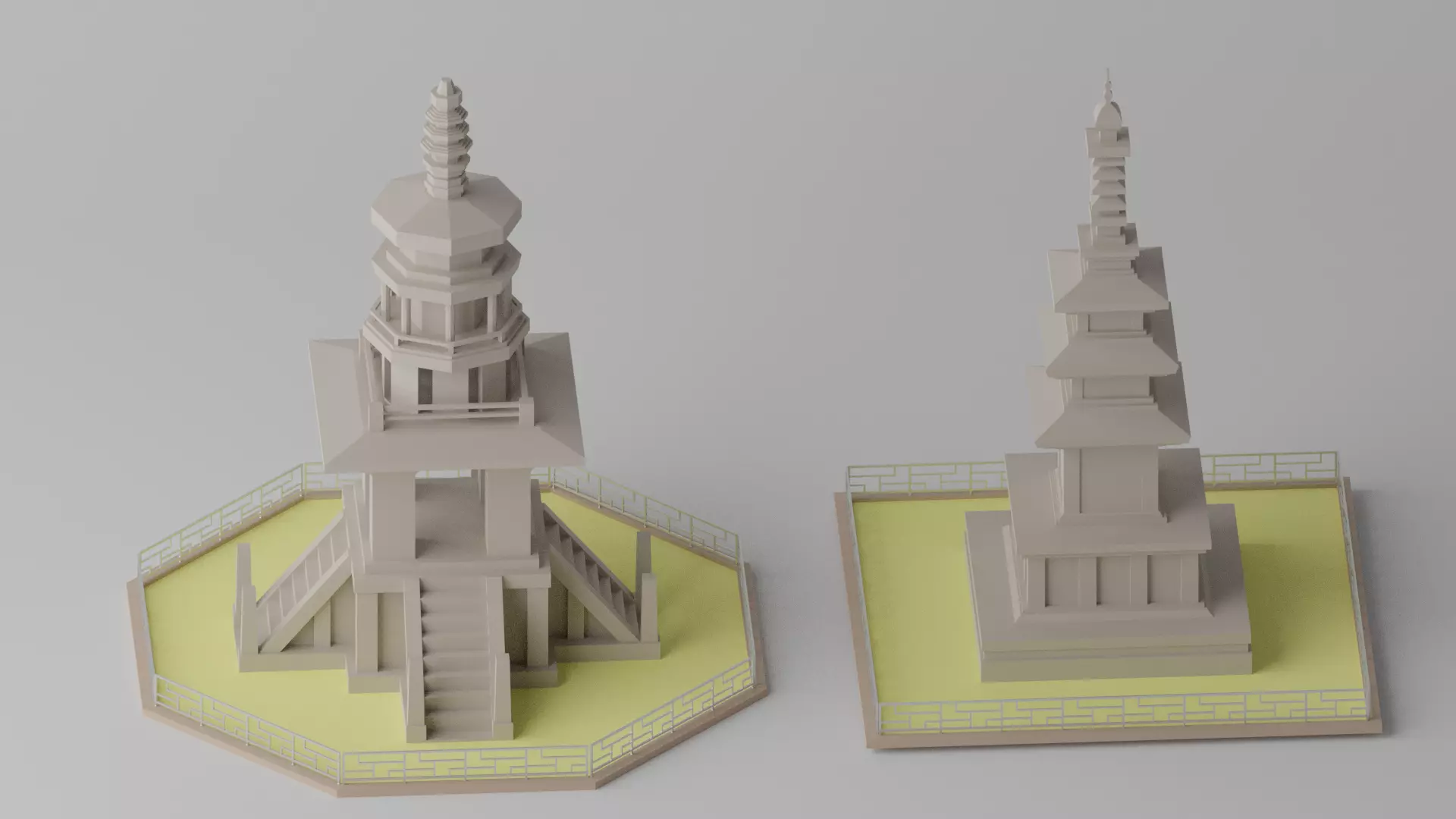 Gyeongju Bulguksa Stone Pagoda Dabotap Seokgatap Korea Low-poly 3D model_0