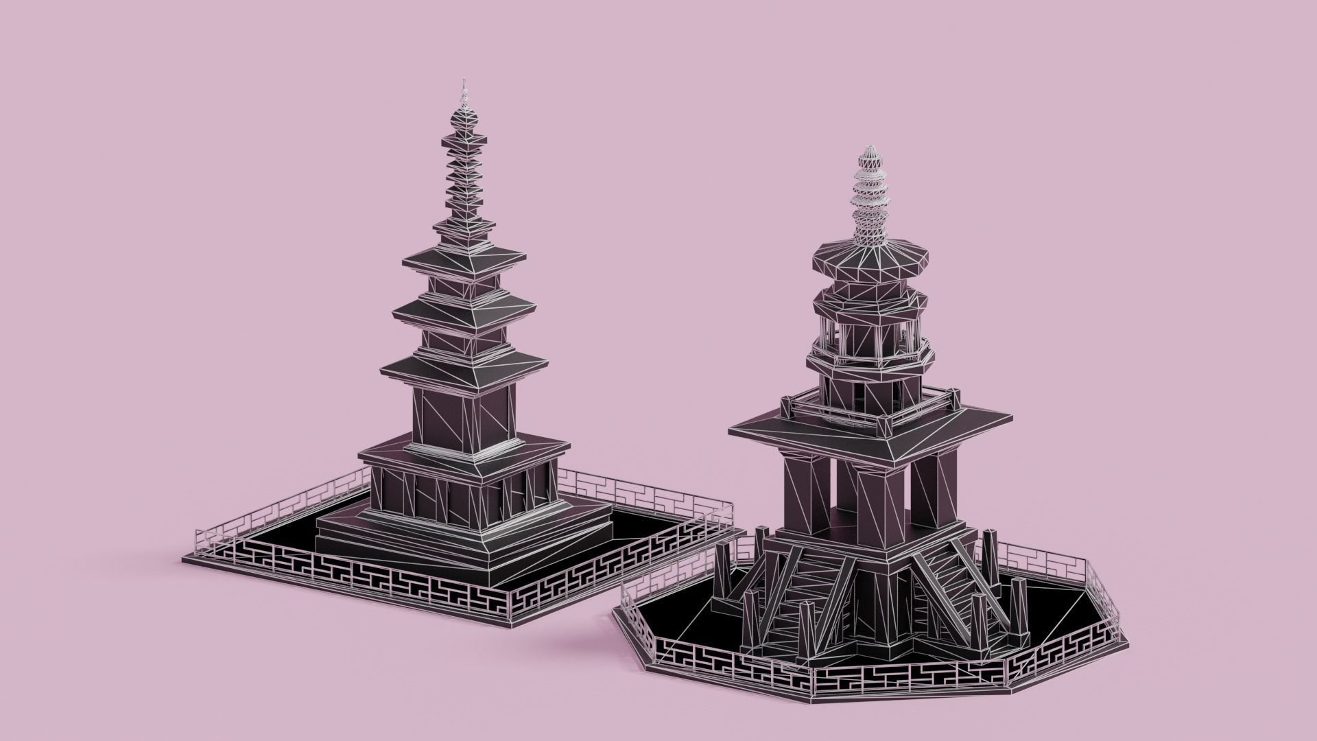 Gyeongju Bulguksa Stone Pagoda Dabotap Seokgatap Korea Low-poly 3D model_15