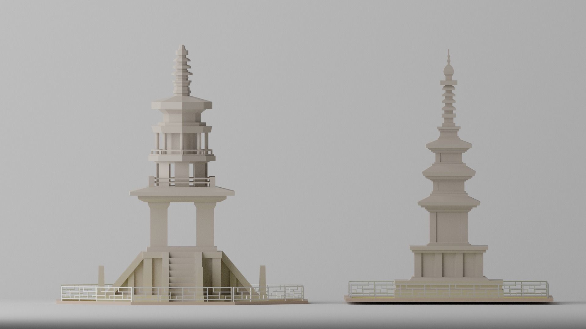 Gyeongju Bulguksa Stone Pagoda Dabotap Seokgatap Korea Low-poly 3D model_20