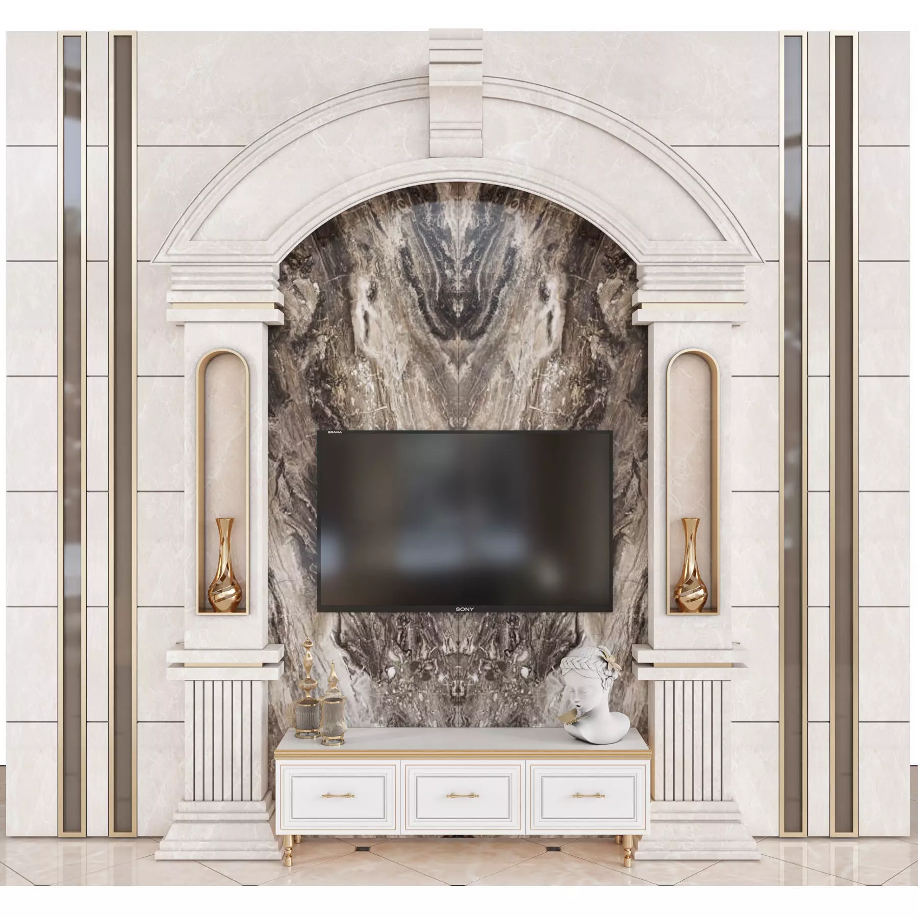 TV Wall 14 3D model_0