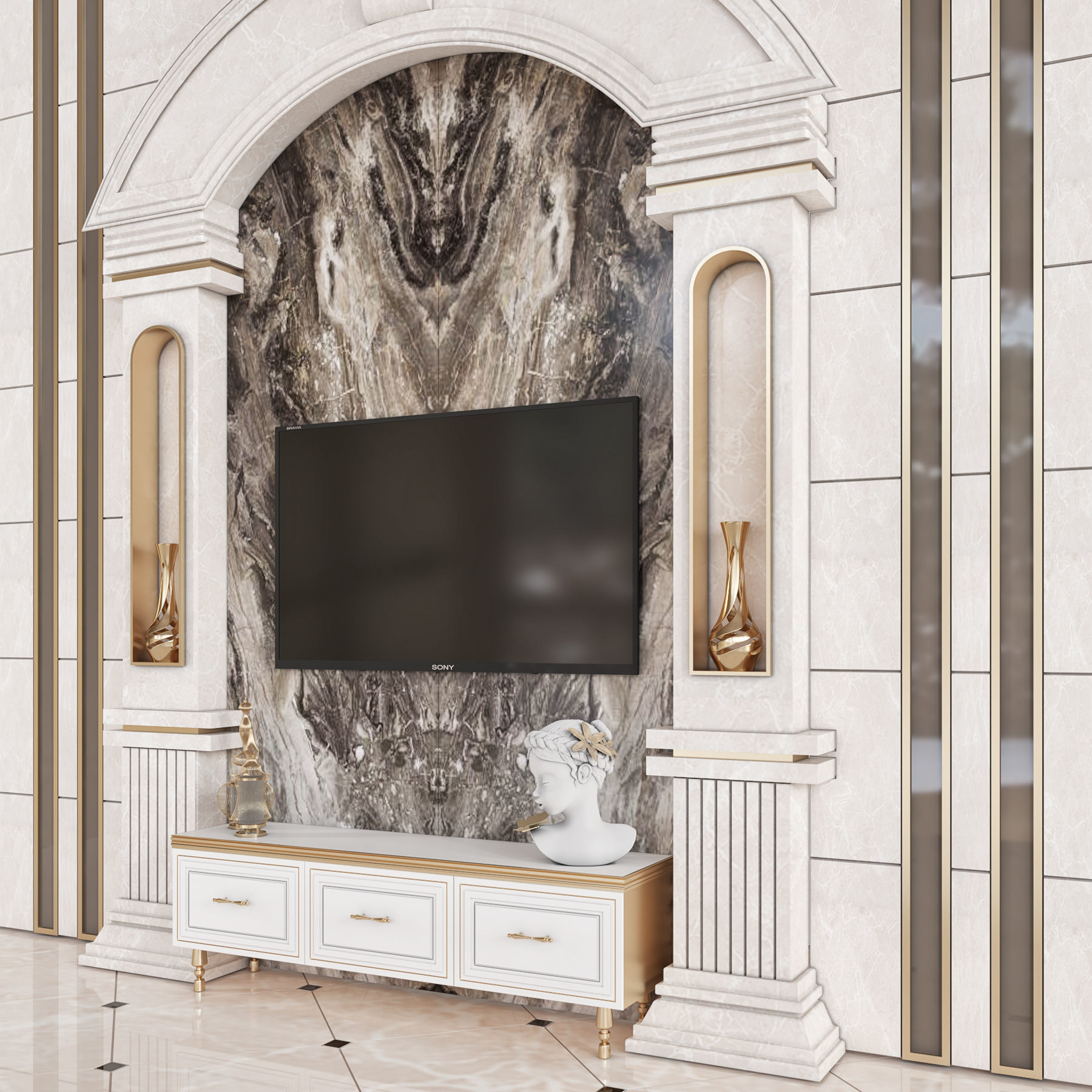 TV Wall 14 3D model_1
