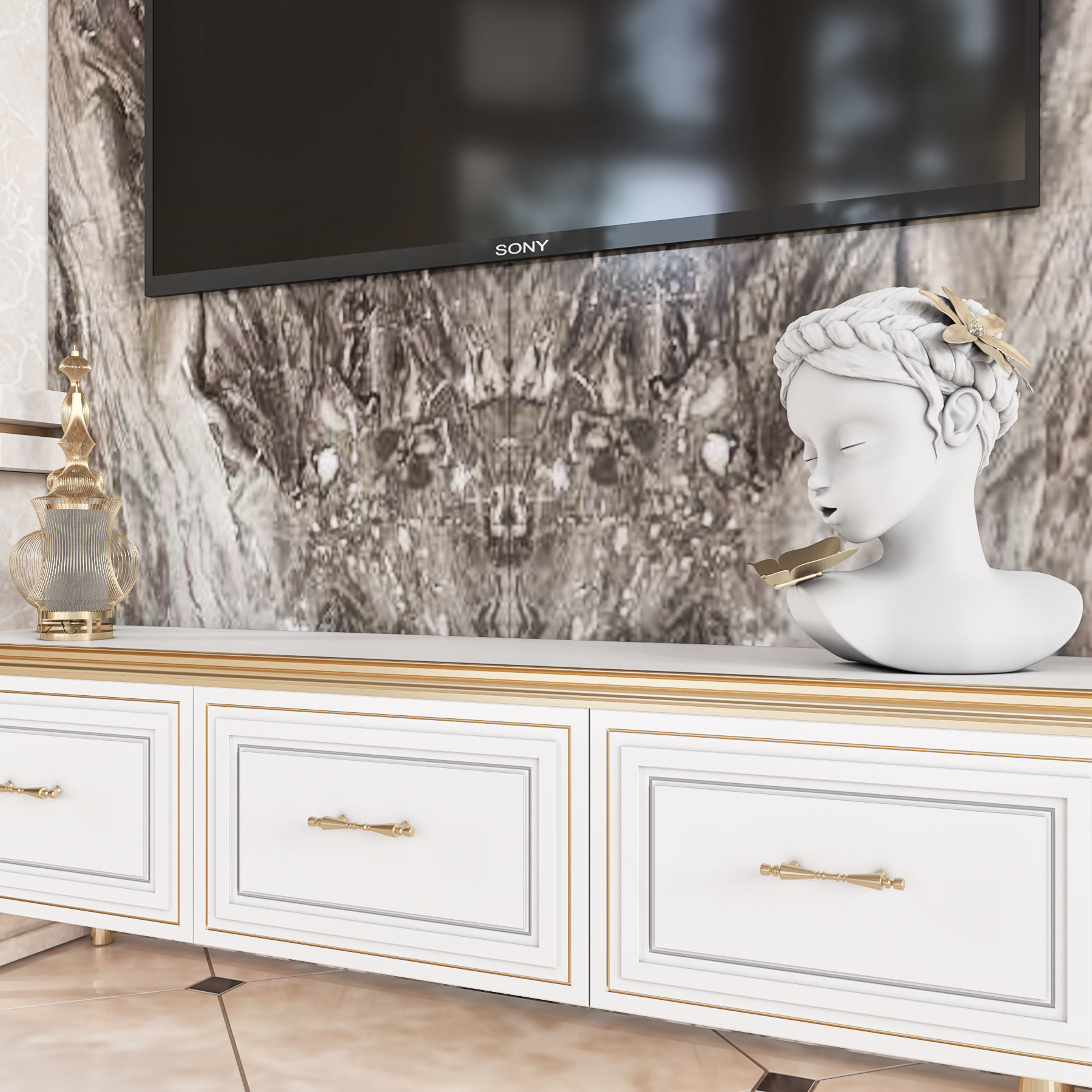 TV Wall 14 3D model_2